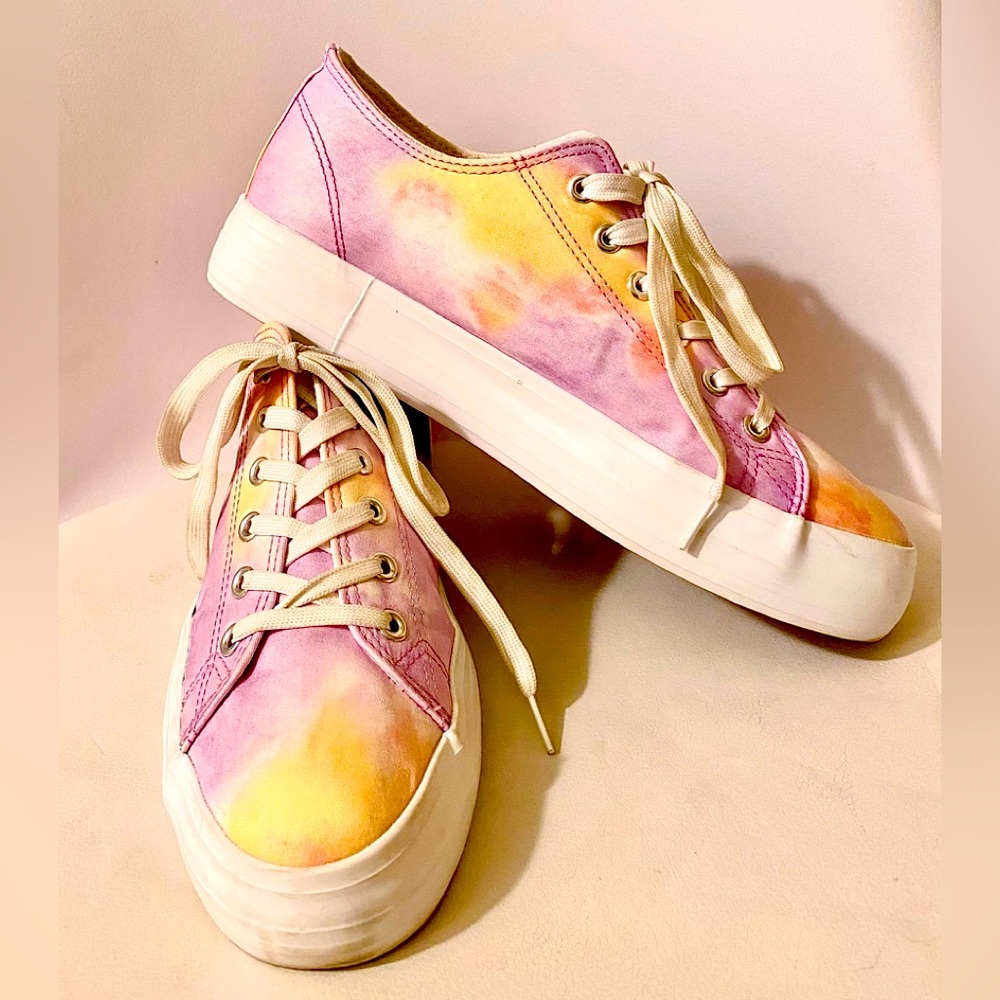9 tie dye platform like new sneakers pink purple boho wedge hippie comfort